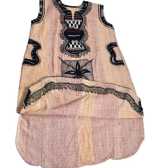 Embroidered woven ethnic boho tunic kaftan dress - Picture 7 of 11